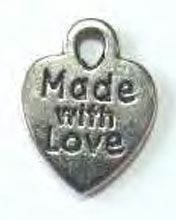 coeur argent inscription "made with love"